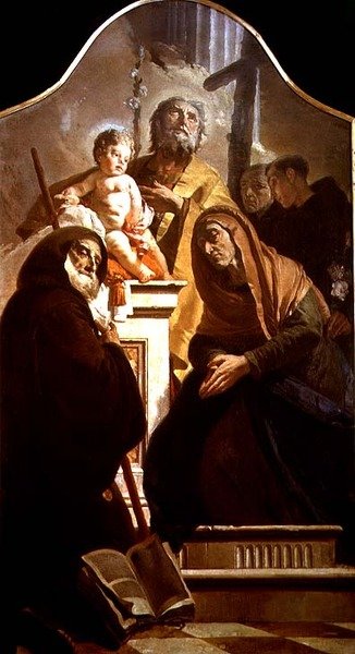Svatý Josef s Ježíškem a svatými, kolem 1730-35 (olej na plátně) od Giovanni Battista Tiepolo
