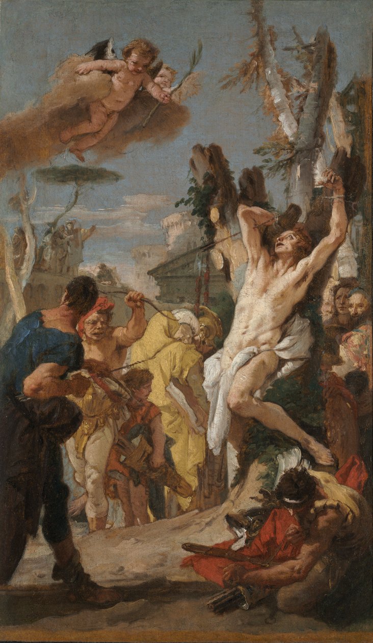 Studie na "Mučednictví svatého Šebestiána" od Giovanni Battista Tiepolo