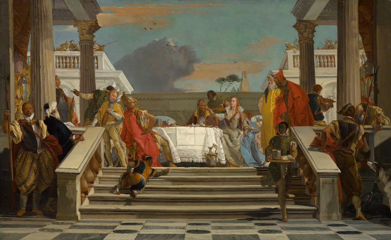 Banket Kleopatry a Antonia, cca 1747-1750 (olej na plátně) od Giovanni Battista Tiepolo