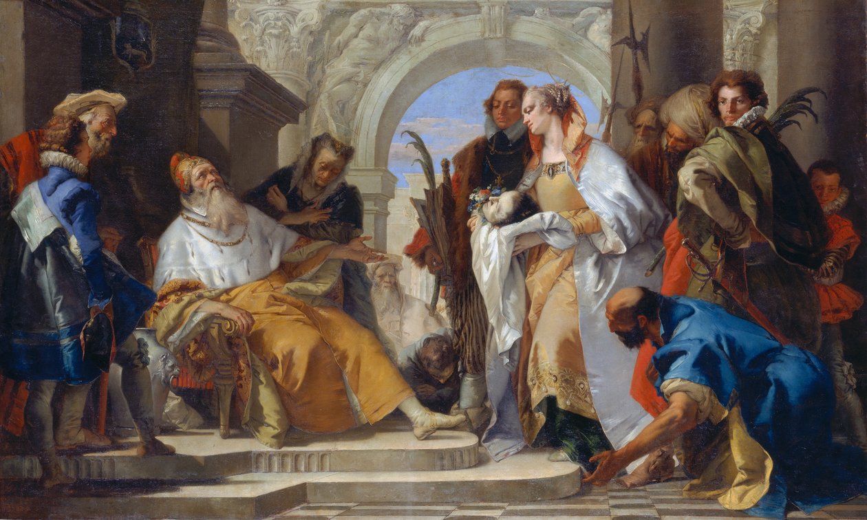 Crotta-perheen suojeluspyhät, n. 1750 (öljy kankaalle) od Giovanni Battista Tiepolo