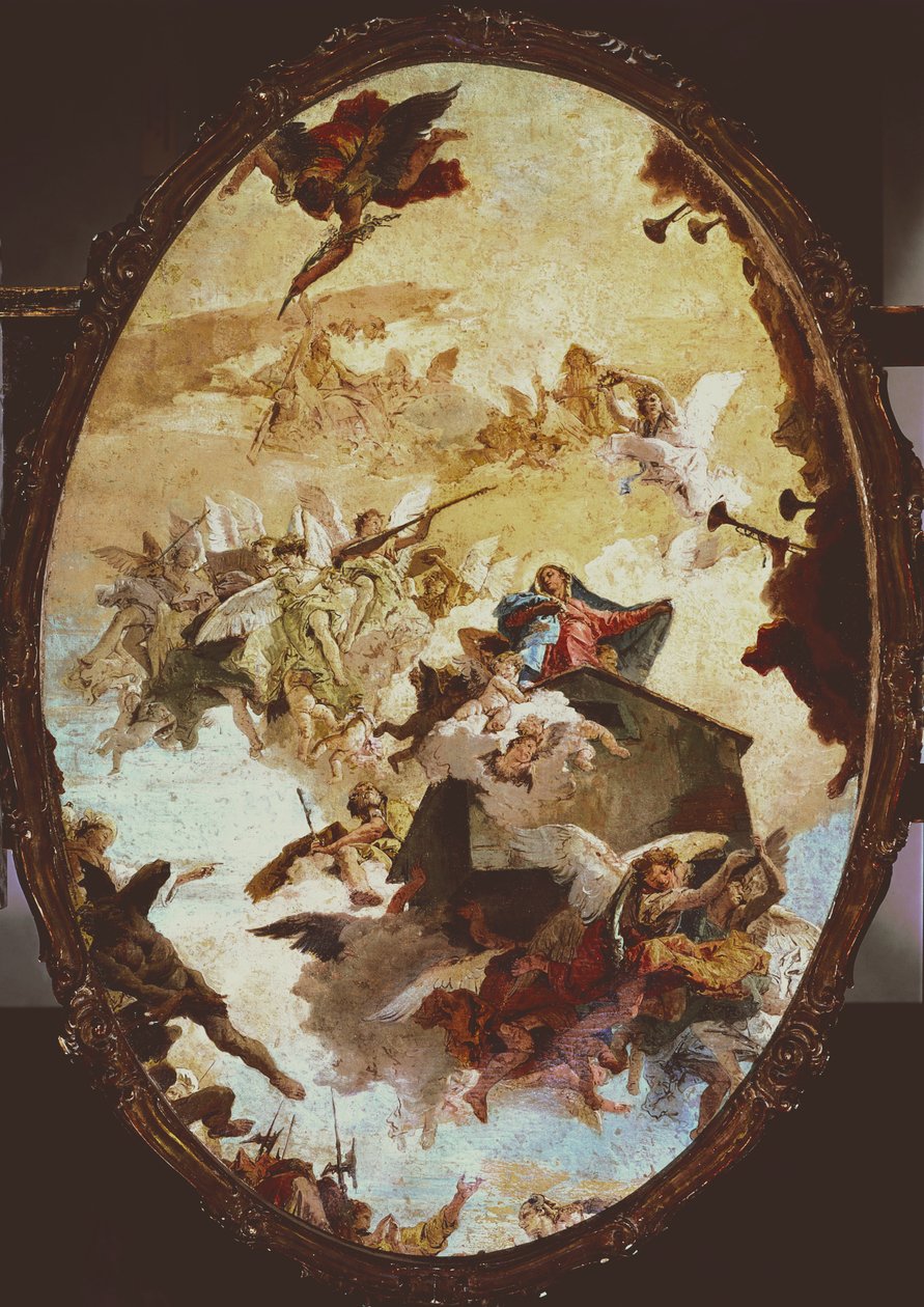 Transport Svaté chýše v Loretu, skica od Giovanni Battista Tiepolo