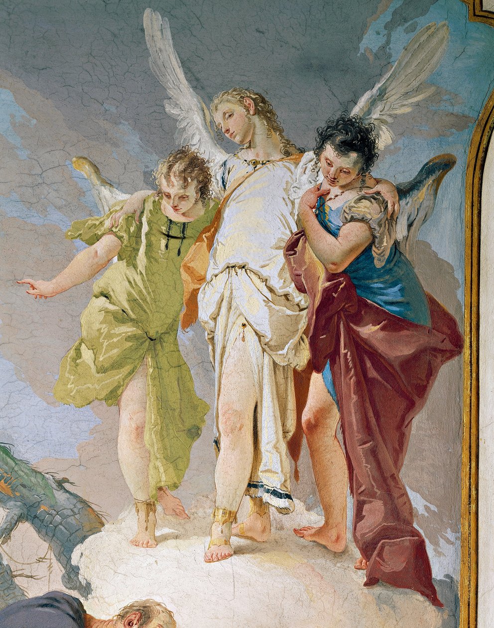 Abraham a andělé, Giovanni Battista Tiepolo (1696-1770), freska, Detail, patriarchální palác, Guest Hall, Udine od Giovanni Battista Tiepolo