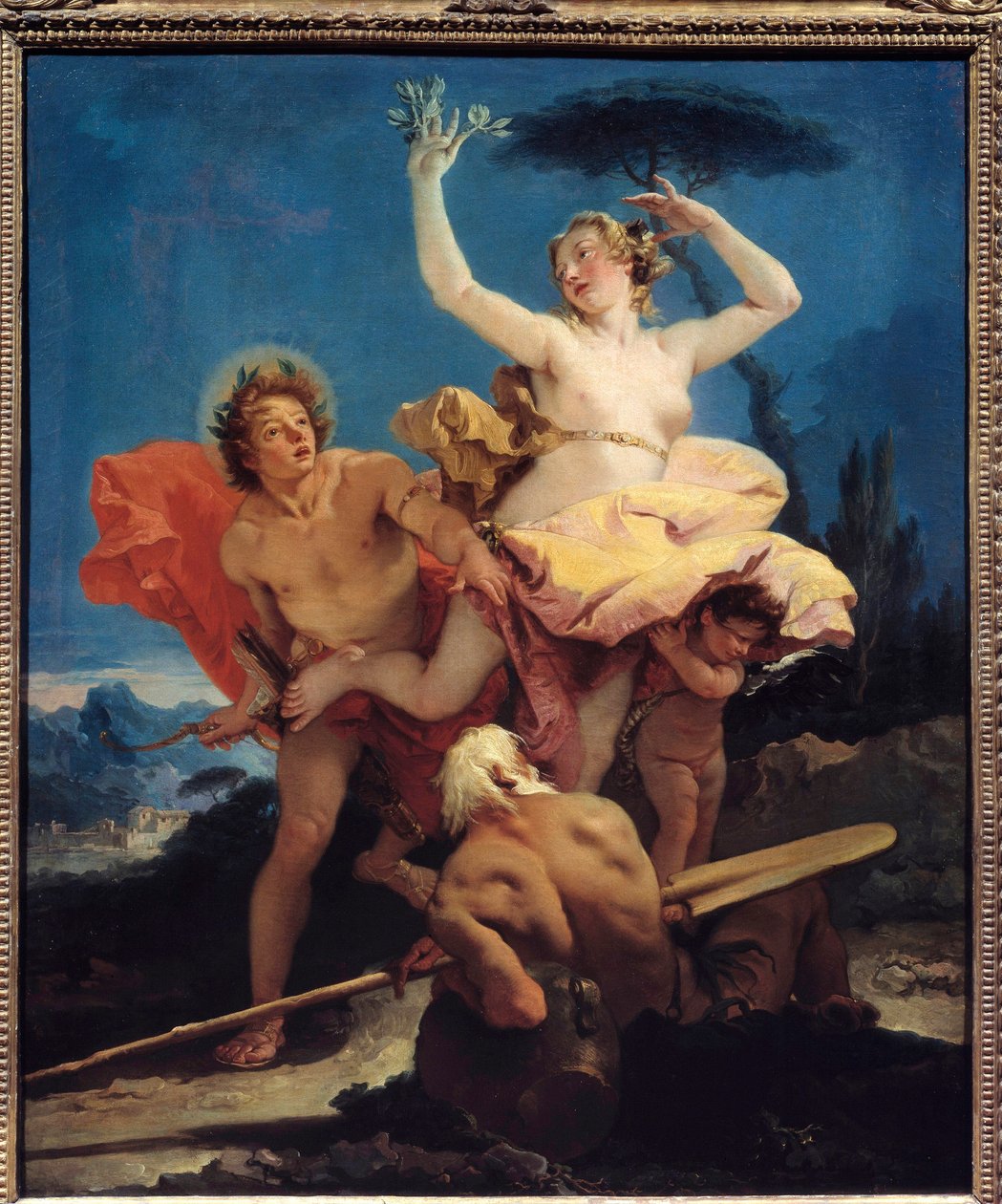 Obraz Apollo a Daphne od Giovanniho Tiepola (1696-1770) Slunce 18. století. 0,96 x 0,79 m od Giovanni Battista Tiepolo