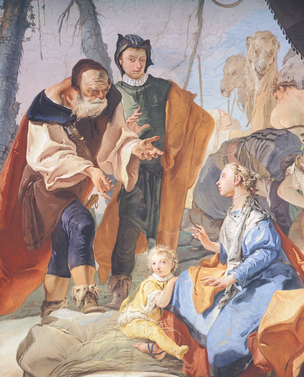 Fresky v galerii Arcibiskupského paláce v Udine od Giambattisty Tiepola (1696-1770), detail od Giovanni Battista Tiepolo