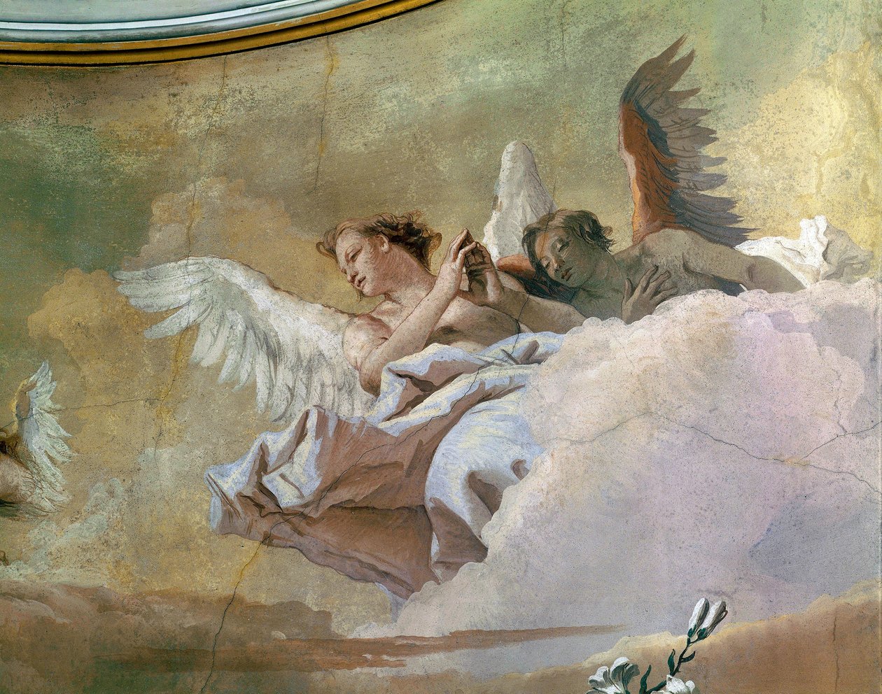 Sláva andělů, Giovanni Battista Tiepolo (1696-1770), freska, Detail, Oratoř čistoty, Udine od Giovanni Battista Tiepolo