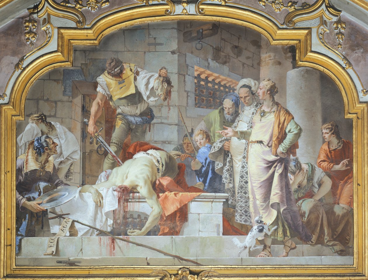 Itálie, Bergamo, kaple Colleoni, Stětí hlavy Jana Křtitele od Giovanni Battista Tiepolo