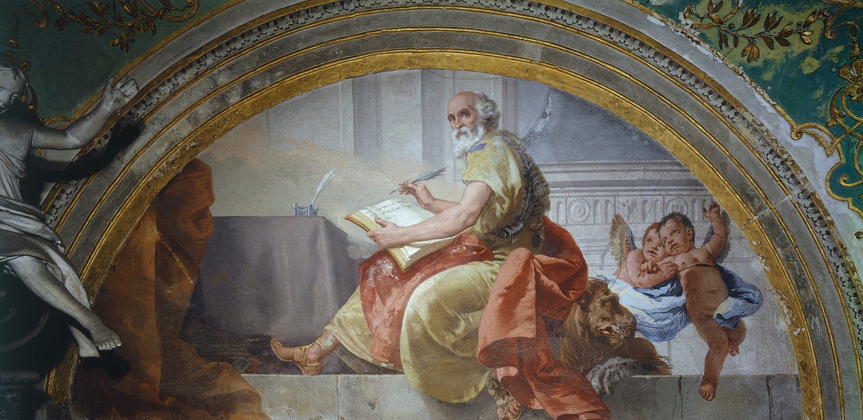 Itálie, Bergamo, kaple Colleoni, St Mark Evangelist od Giovanni Battista Tiepolo