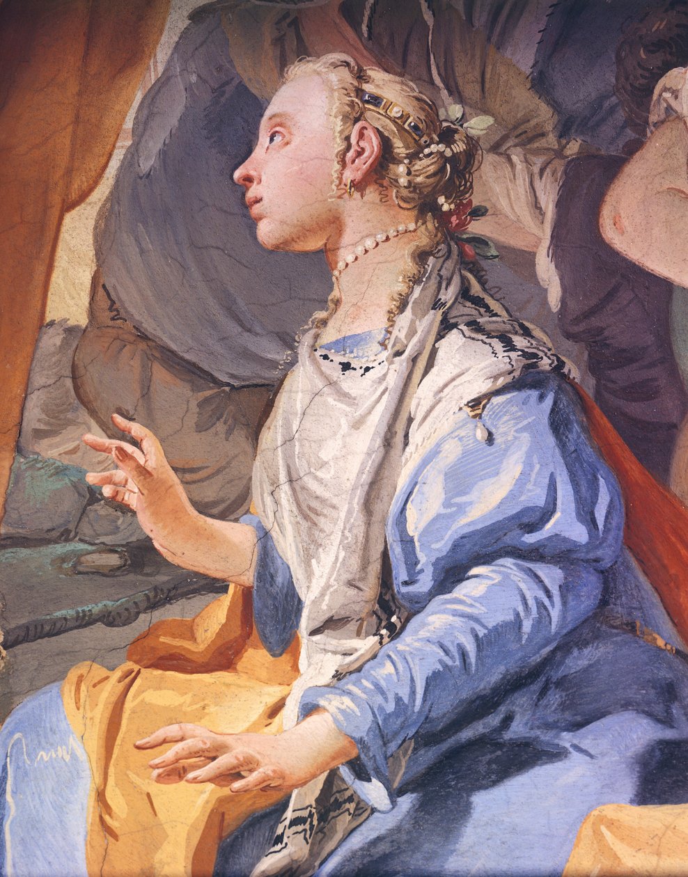 Rachel ukrývá idoly, od Giambattisty Tiepola (1696-1770), freska, Arcibiskupský palác v Udine od Giovanni Battista Tiepolo