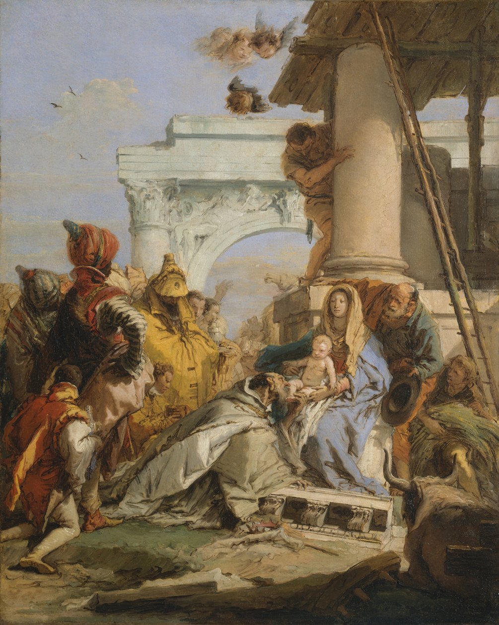 Klanění tří králů (olej na plátně) od Giovanni Battista Tiepolo