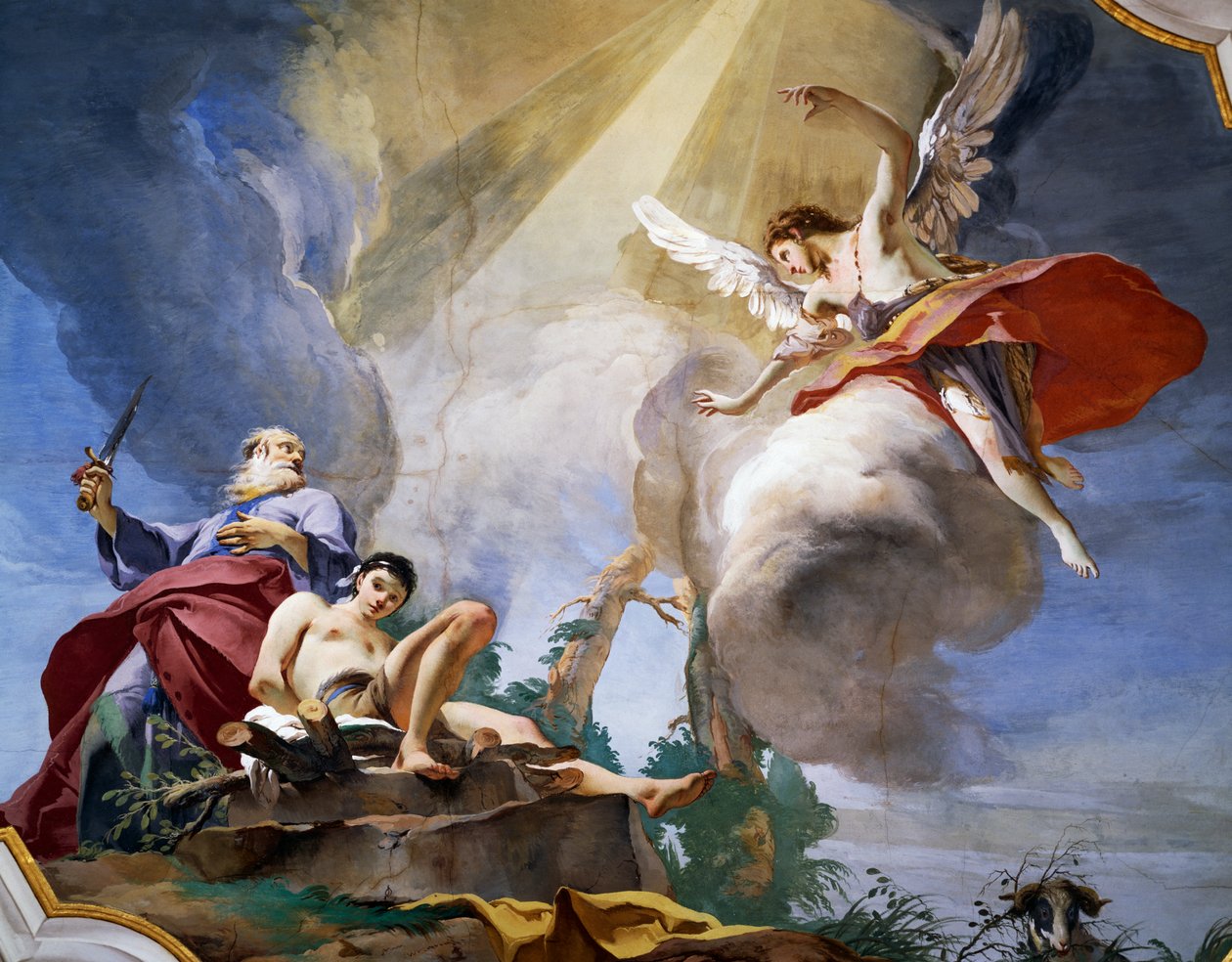 Abrahámova oběť, detail od Giovanni Battista Tiepolo