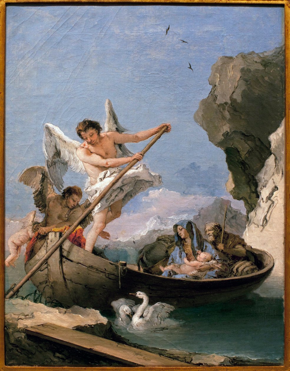 Let v Egyptě - obraz Giambattisty Tiepola (1696-1770), olej na plátně od Giovanni Battista Tiepolo