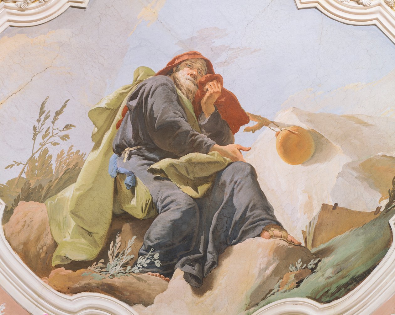 Prorok Izaiáš, od Giambattisty Tiepola (1696-1770), freska, Strop červeného pokoje, Arcibiskupský palác v Udine od Giovanni Battista Tiepolo