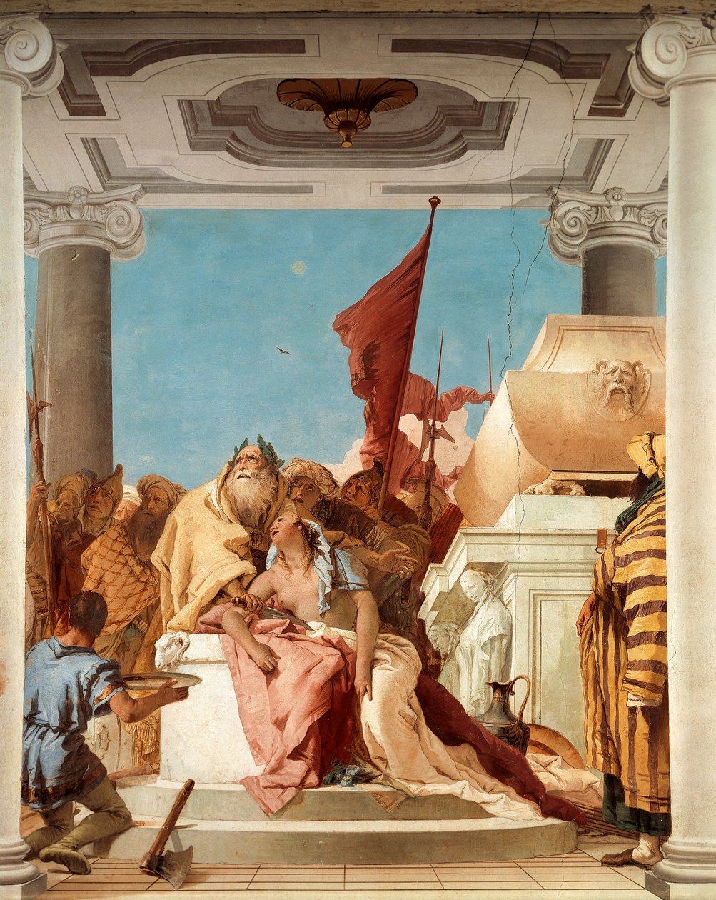 Oběť Ifigenie, Giambattista Tiepolo (1696-1770), freska, detail, Síň Ifigenie, Villa Valmarana 