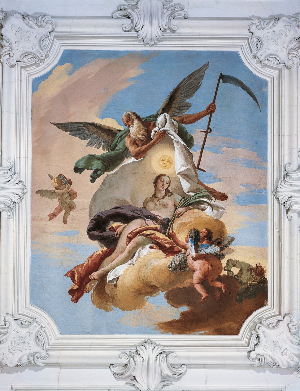 Lov času Závist a objevování pravdy, Giovanni Battista Tiepolo (1696-1770), freska, Villa Loschi-Zileri, Biron, Monteviale, Itálie od Giovanni Battista Tiepolo