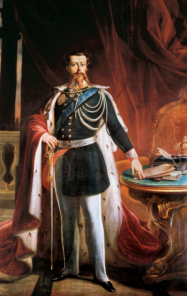 ""Portrét Victor Emmanuel (Victor-Emmanuel nebo Vittorio Emanuele) II (1820-1878) od Giovanni Battista Biscarra