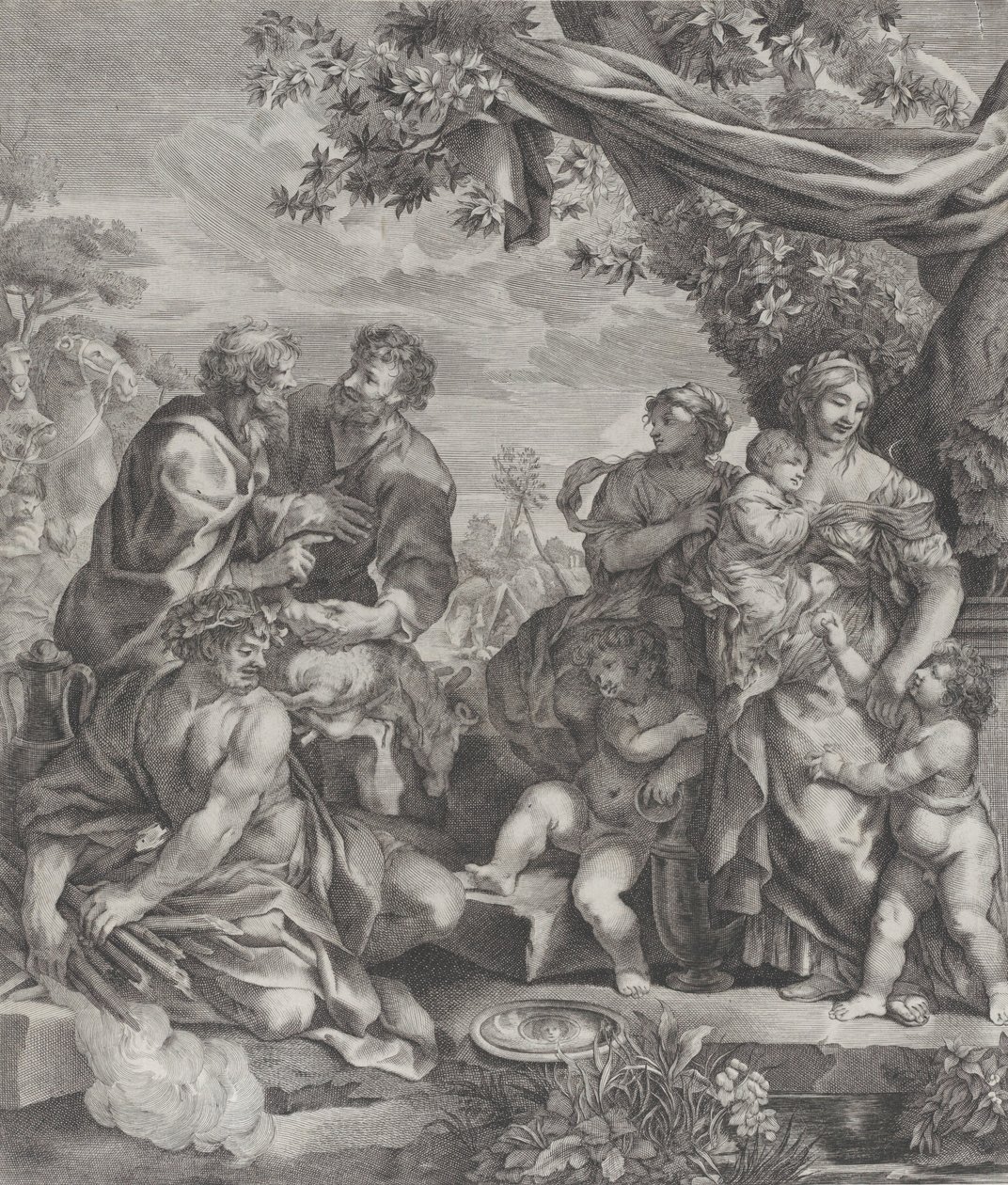 Alegorický výjev s obětním beránkem, 1640-70. od Giovanni Battista Bonacina