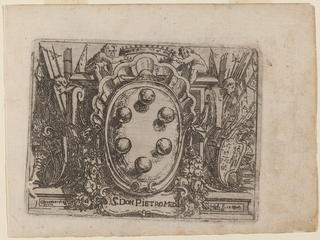 Věnování Donu Pietro Medici z "Bizzarie di vari Figure" od Giovanni Battista Bracelli