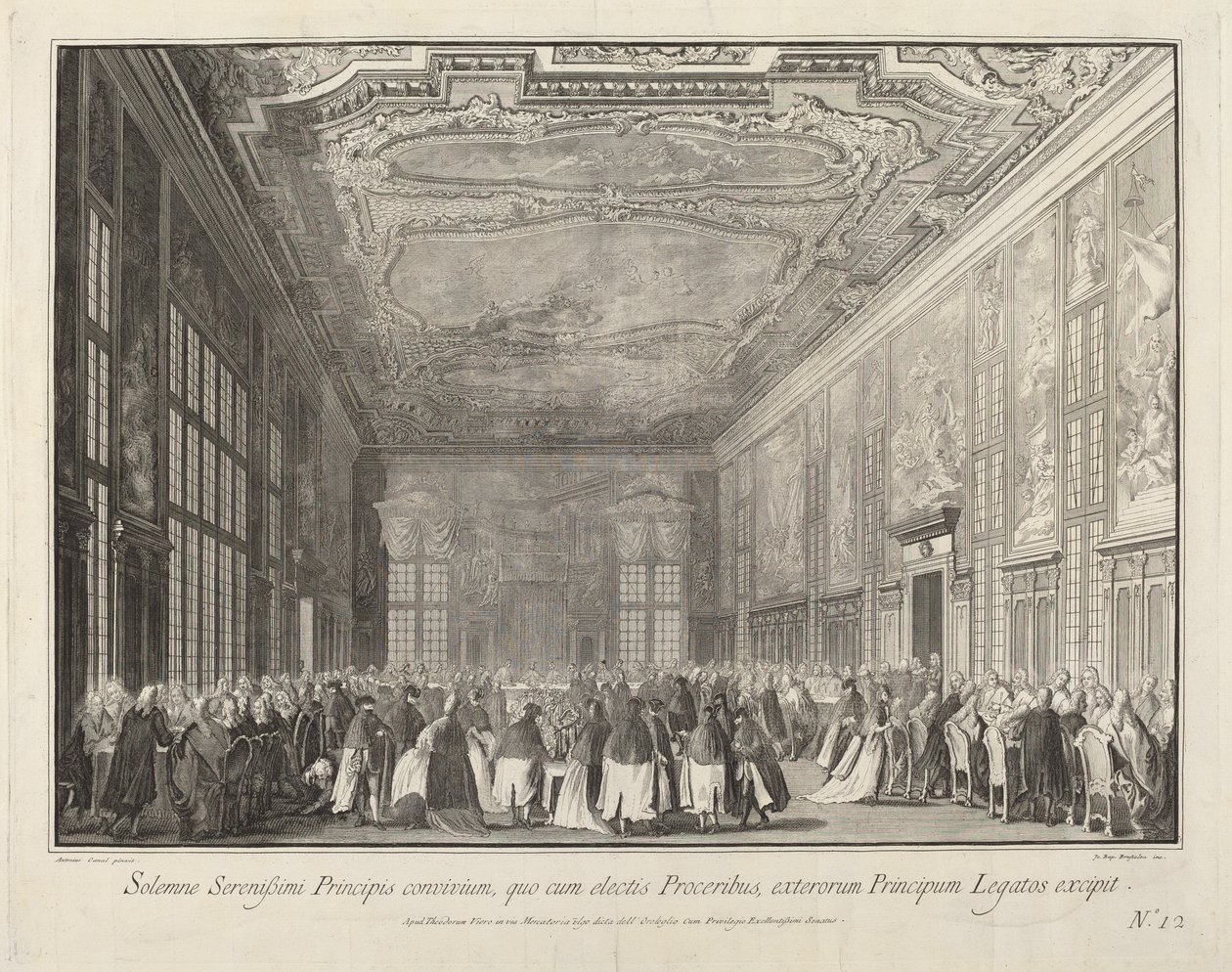 Doge baví zahraniční velvyslance na banketu, 17631766. od Giovanni Battista Brostoloni