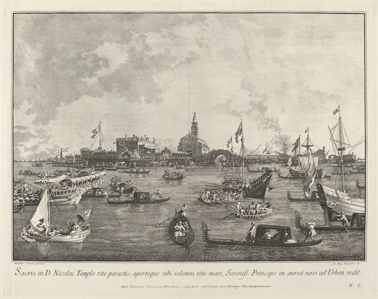 Dóže v Bucintoru opouští San Nicolò di Lido, 17631766. od Giovanni Battista Brostoloni