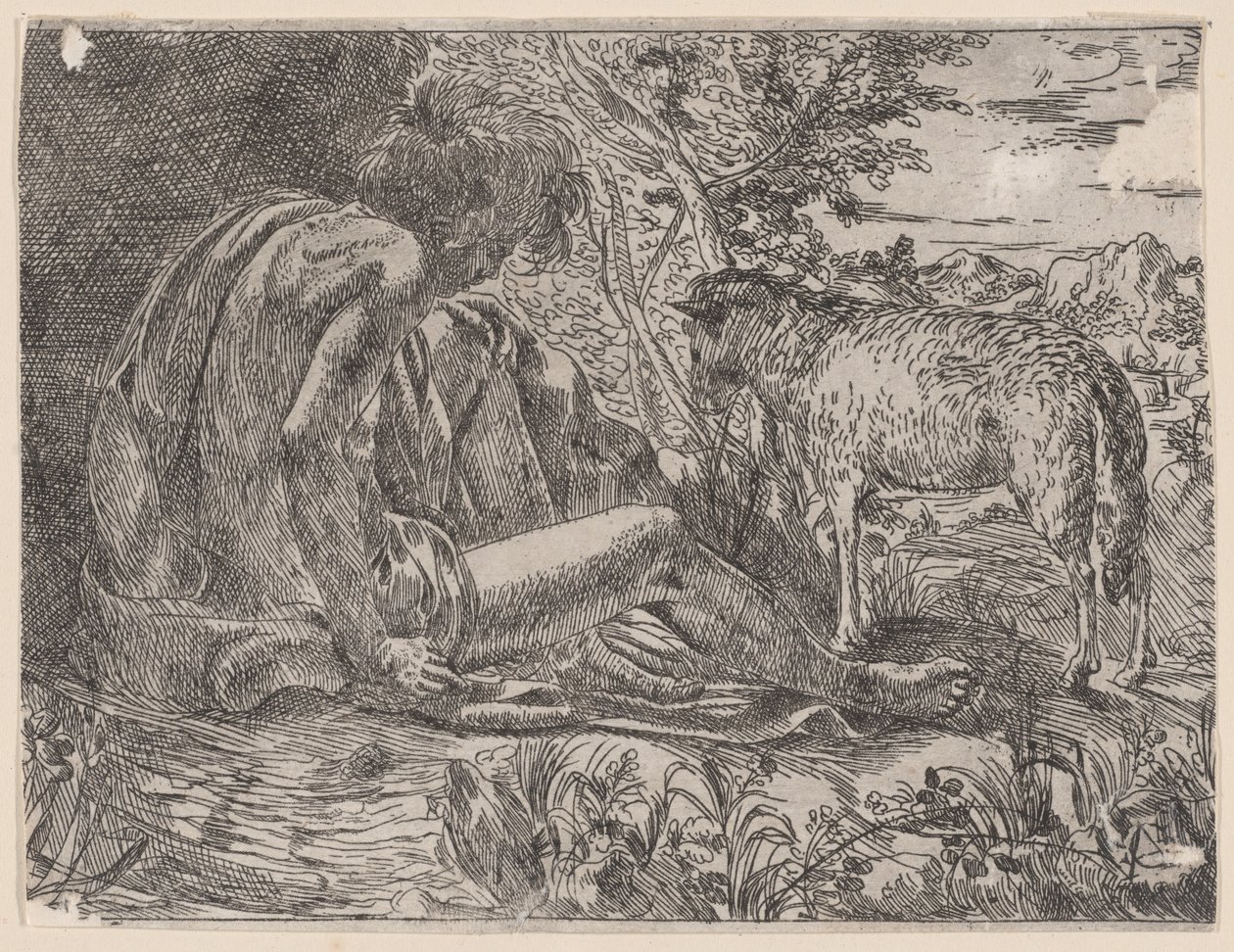 Svatý Jan Křtitel s beránkem, 1600-35. od Giovanni Battista Caracciolo