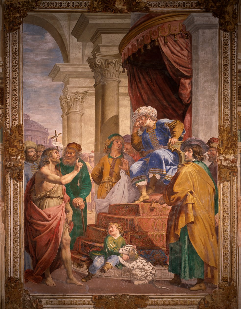 Baptista kárající Heroda Antipa od Giovanni Battista Carlone