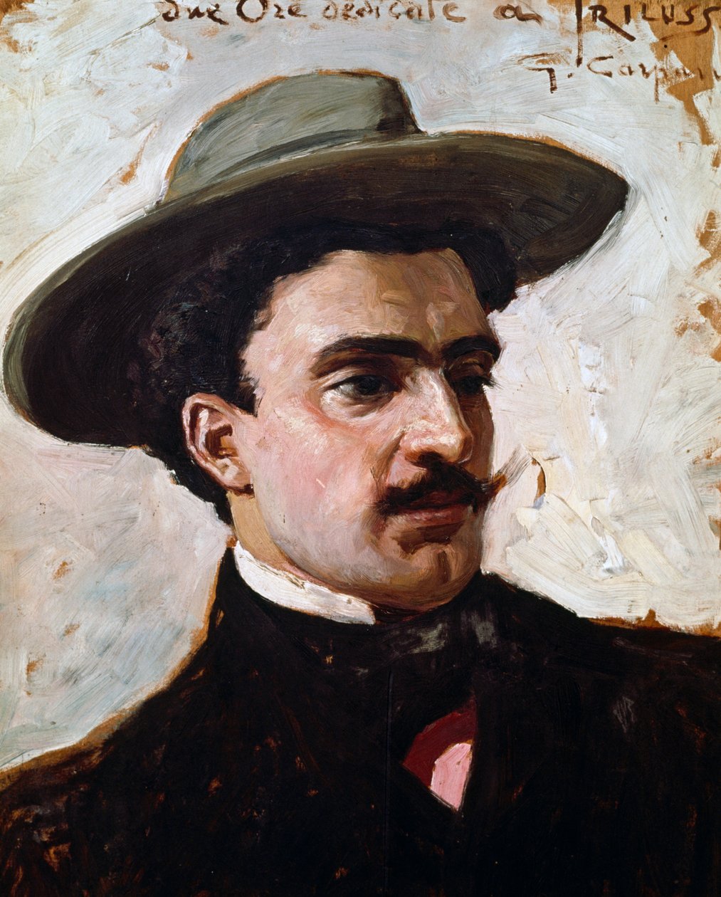 Portrét Trilussa, anagramatický pseudonym Carlo Alberto Camillo Mariano Salustri (Řím od Giovanni Battista Carpanetto
