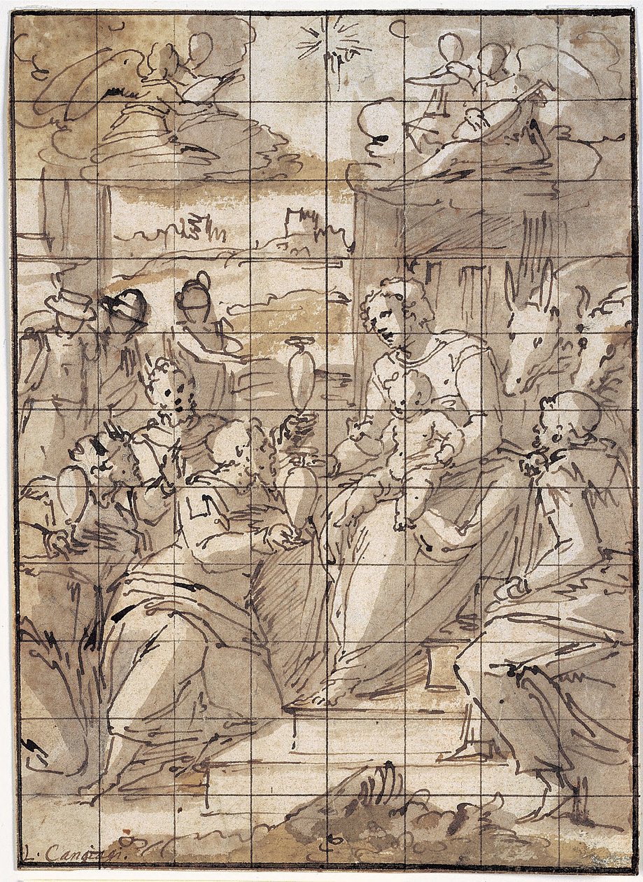 Uctívání králů od Giovanni Battista Castello