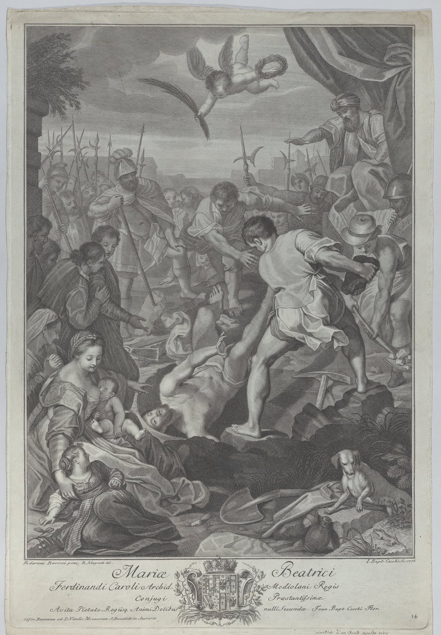 Umučení svatého Vitalise z Milána, který je pohřben zaživa, 1776 od Giovanni Battista Cecchi