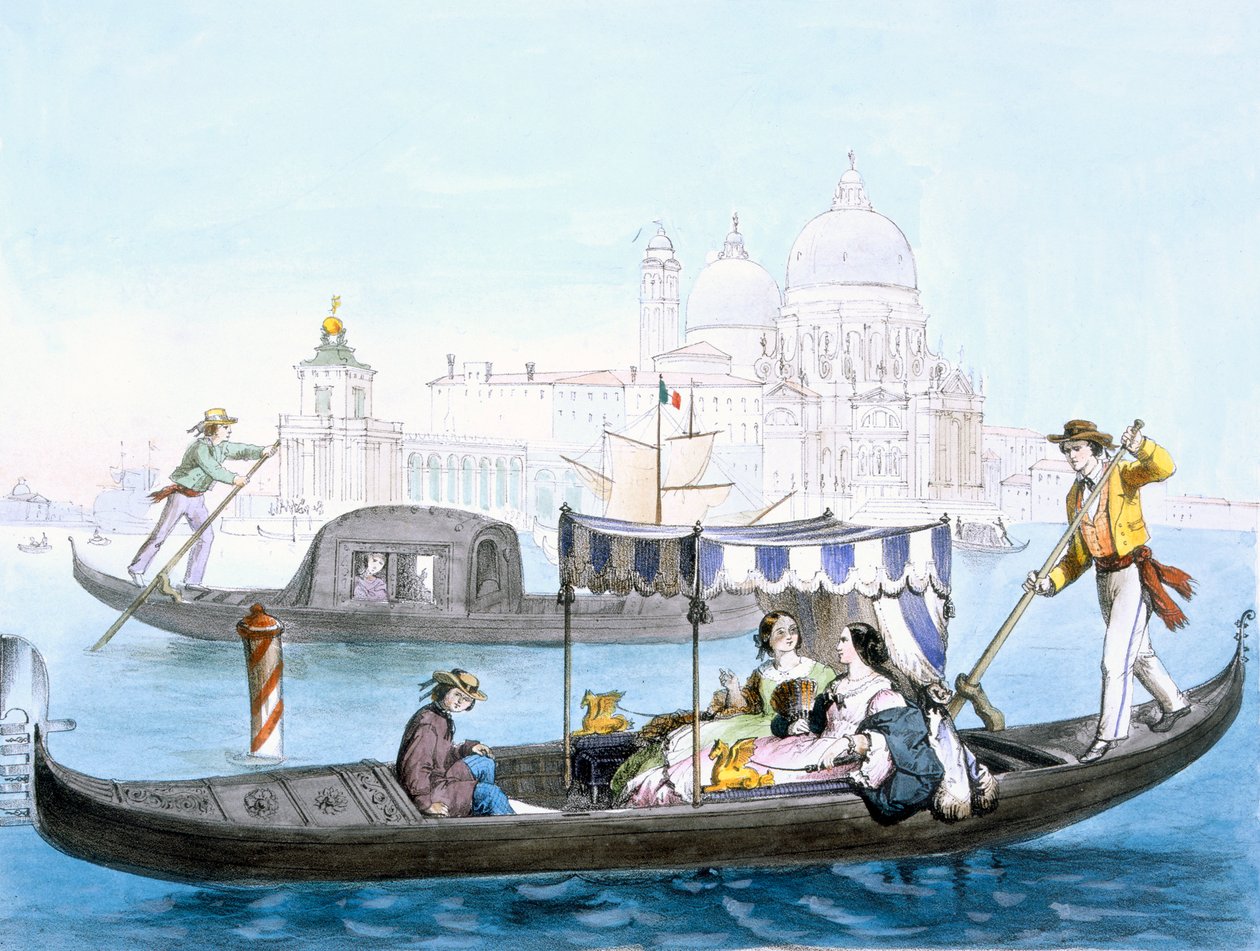 Benátská gondola, c1850. od Giovanni Battista Cecchini