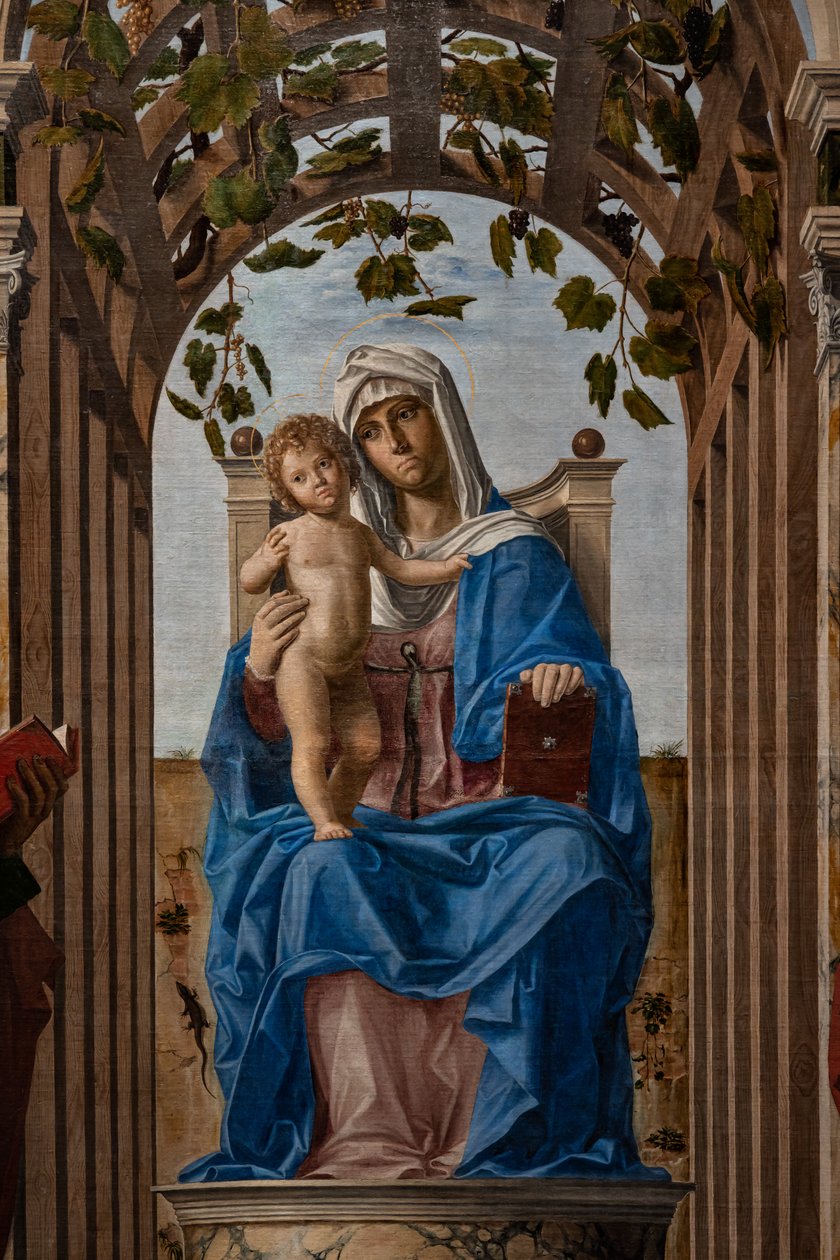 Trůnící Madona s Jezulátkem mezi svatými Jakubem a Jeronýmem, detail od Giovanni Battista Cima da Conegliano