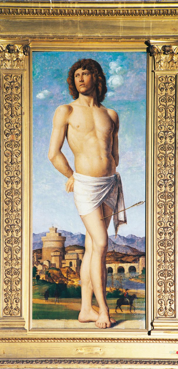 St Sebastian, c.1502 (olej na panelu) od Giovanni Battista Cima da Conegliano