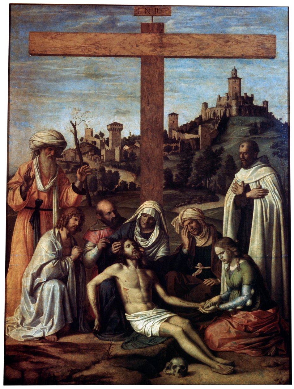 Oplakávání nad Kristem s karmelitánským mnichem, c1510. od Giovanni Battista Cima da Conegliano