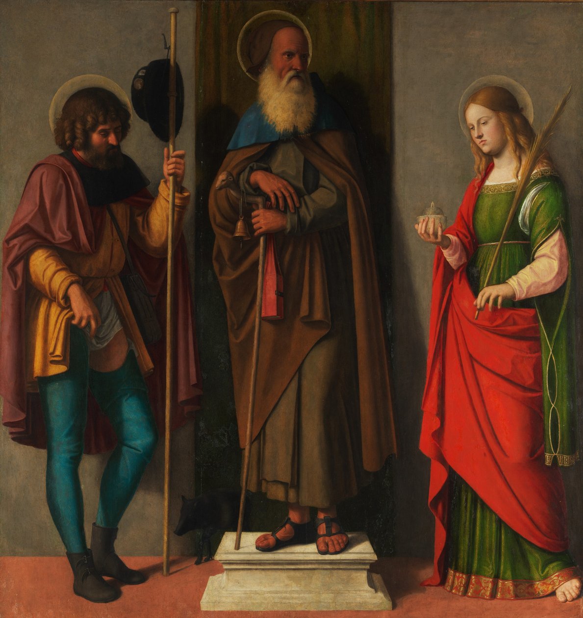 Tři svatí: Roch, Anthony Abbot a Lucy, kolem roku 1513 (olej na plátně, přeneseno ze dřeva) od Giovanni Battista Cima da Conegliano