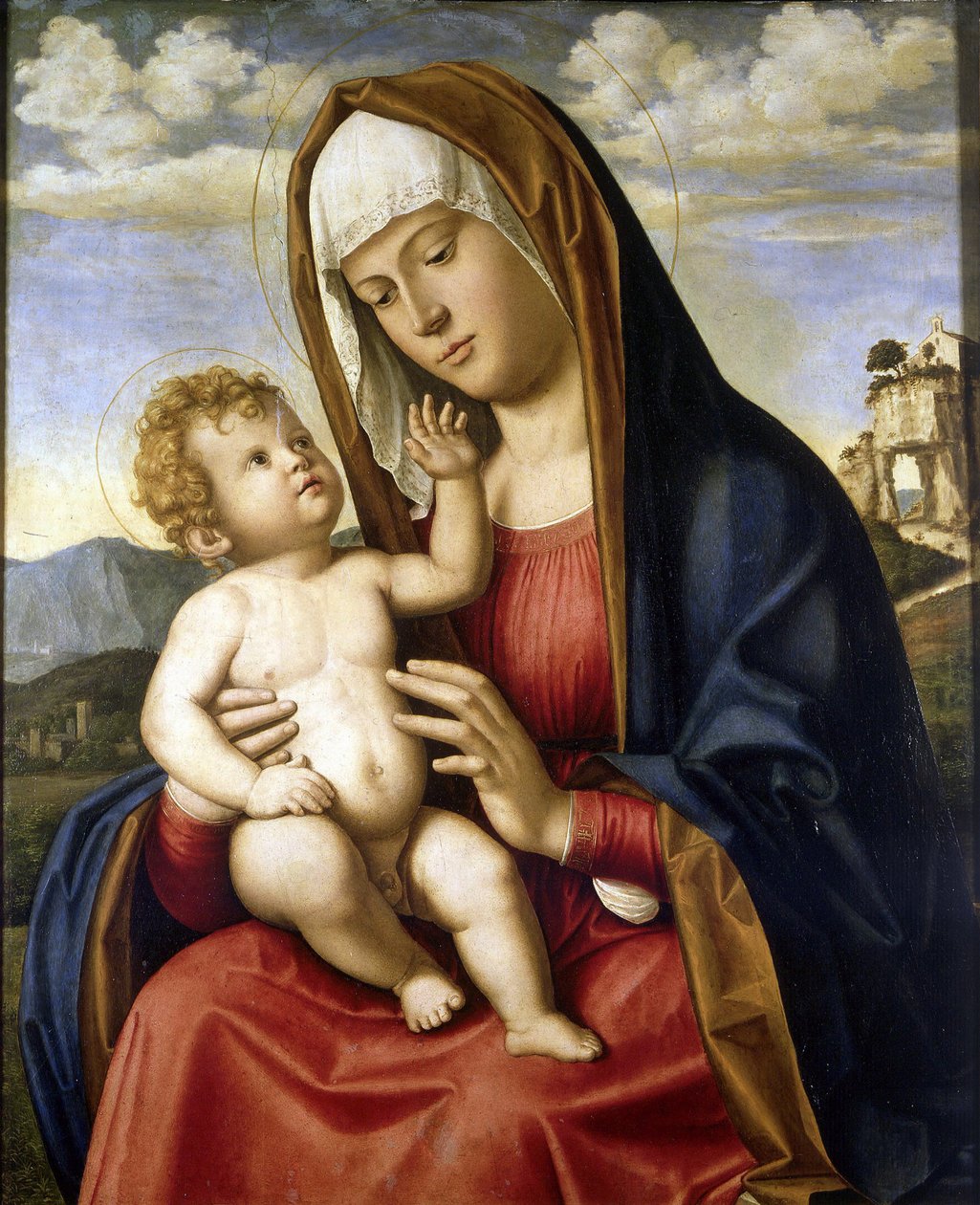 Panna a dítě od Giovanni Battista Cima da Conegliano