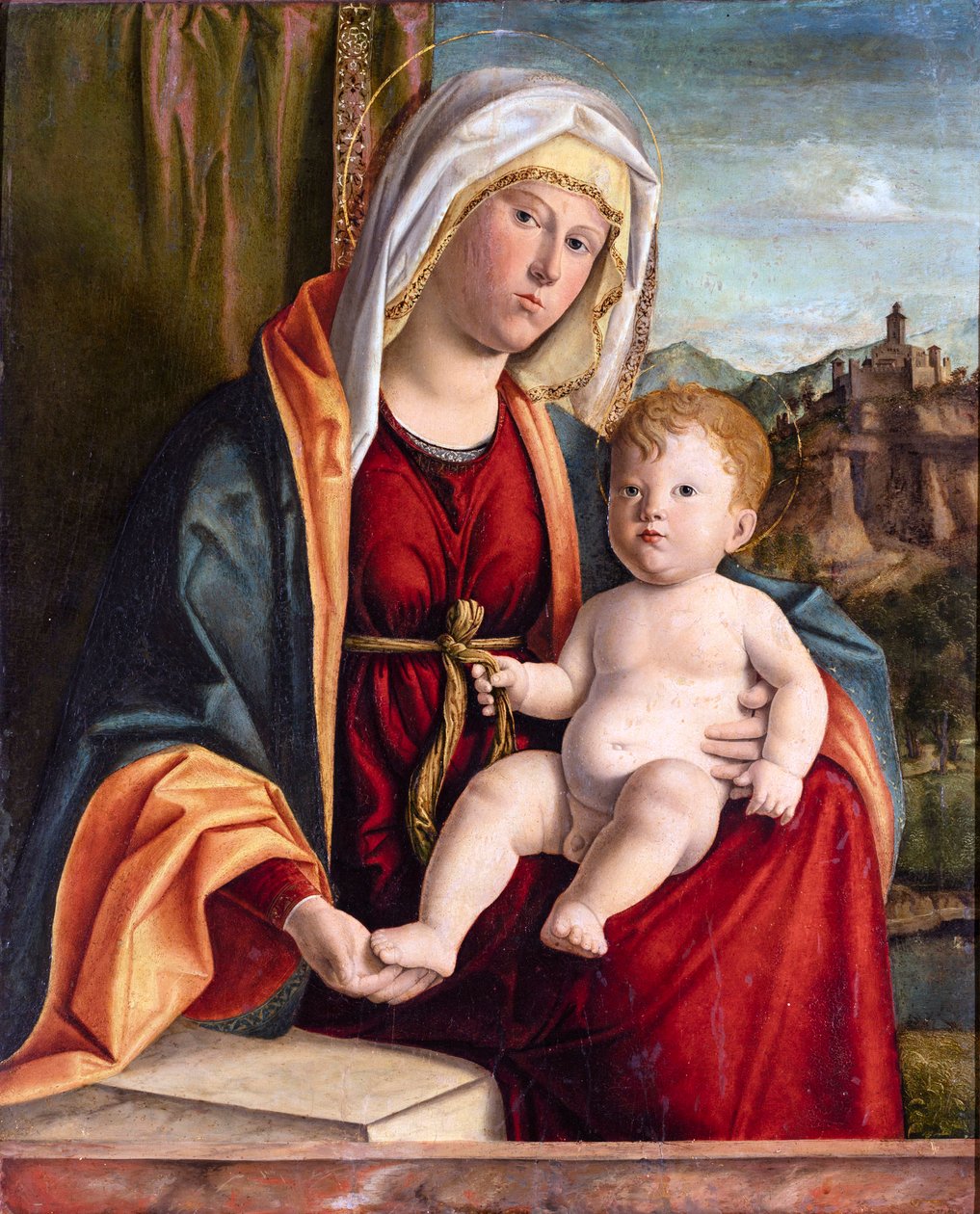 Panna a dítě od Cima da Conegliano, Giovanni Battista (asi 1459-1517). Olej na dřevě, rozměr: 84x71,7, konec 15. stol., Cini Foundation, Benátky od Giovanni Battista Cima da Conegliano