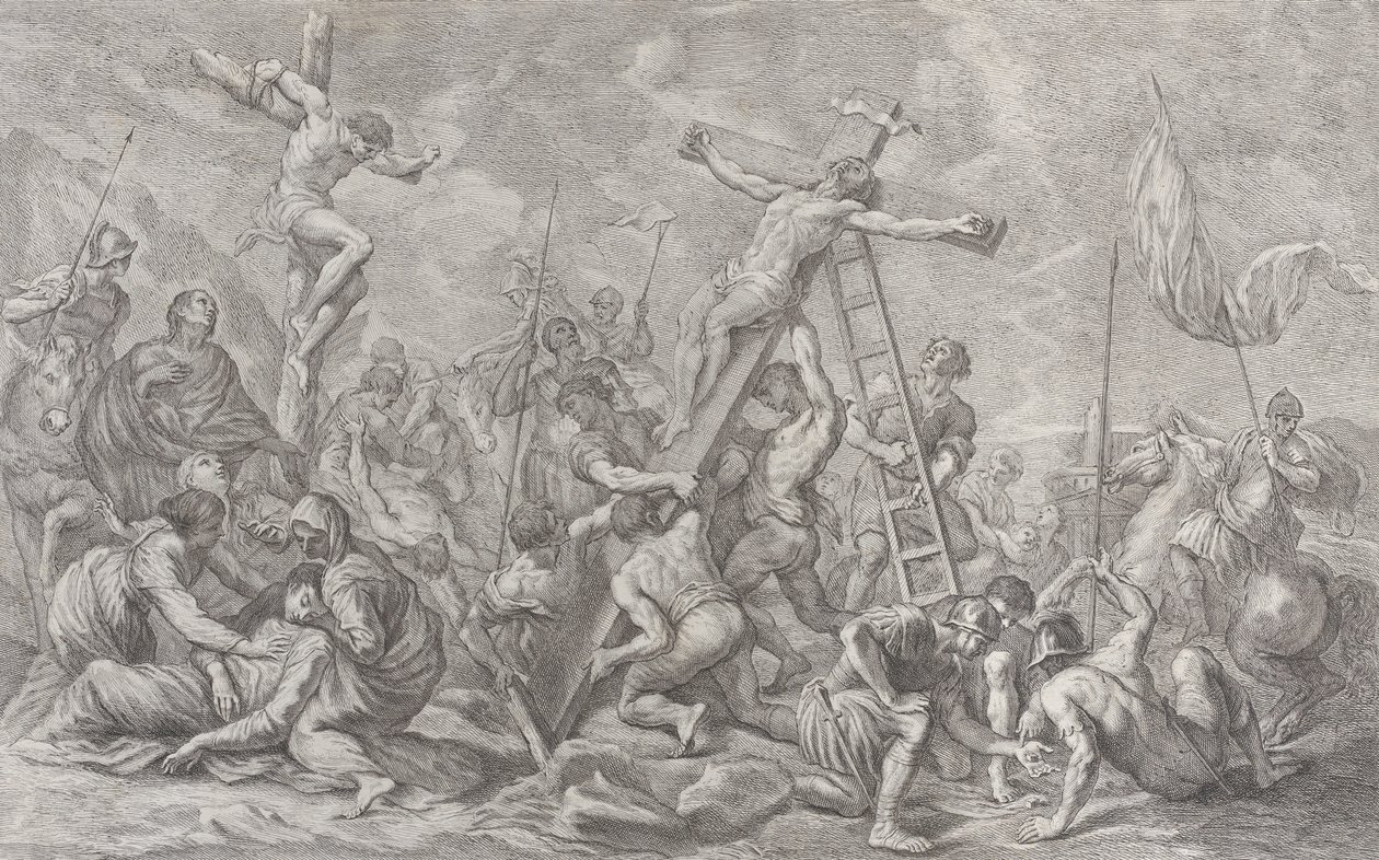 Ukřižování se sklopením kříže uprostřed, s vojáky a zlodějem..., 1762. od Giovanni Battista Cipriani