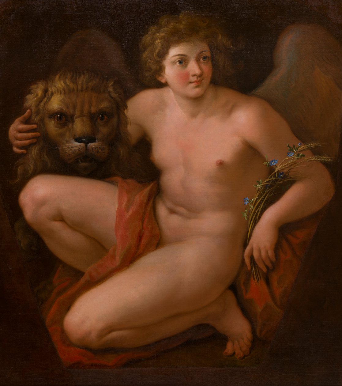 Druhý z páru alegorických obrazů: Mír a hojnost, kolem 1747-85 (olej na plátně) od Giovanni Battista Cipriani