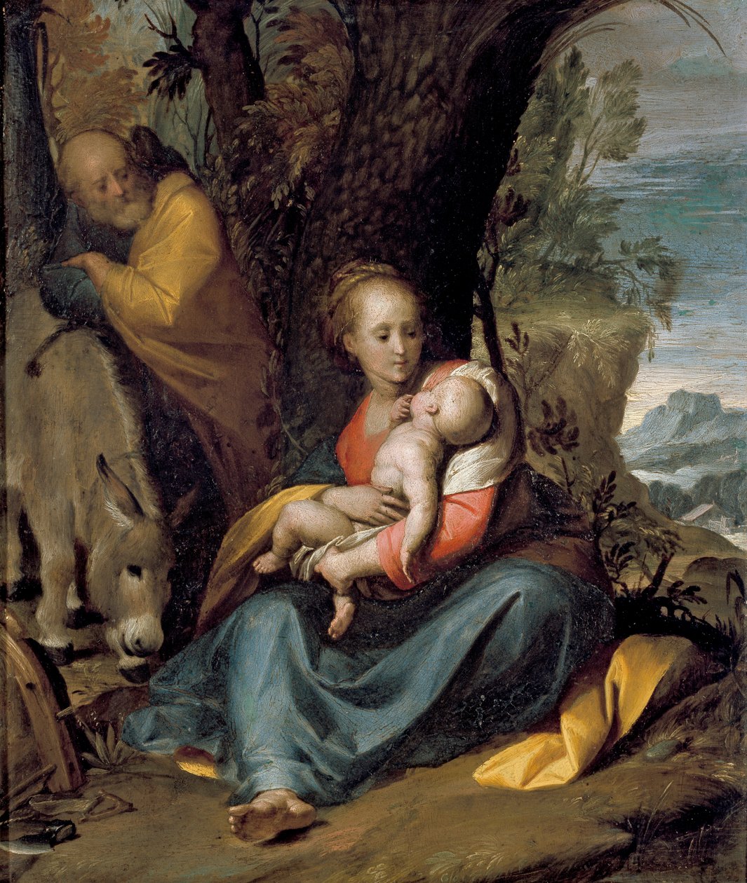 Zbytek na útěku do Egypta, c1598-1600 od Giovanni Battista Crespi