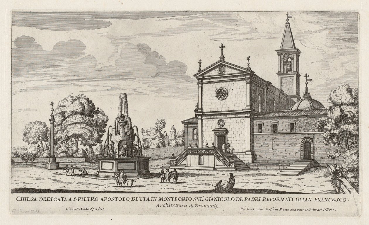 Kostel zasvěcený S. Pietro Apostolo (kostel San Pietro in Montorio) od Giovanni Battista Falda
