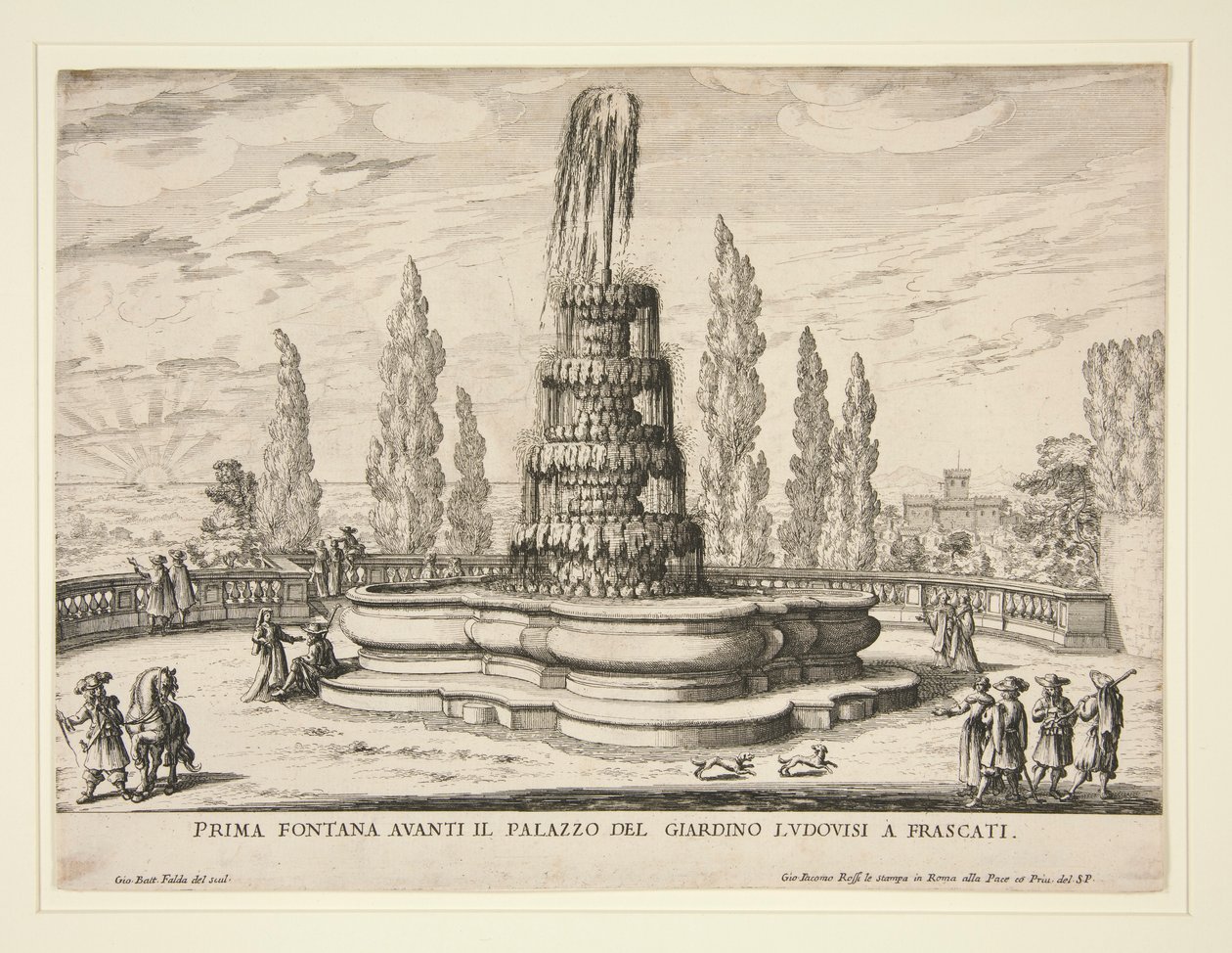 Fontána v zahradách paláce Ludovisi ve Frascati od Giovanni Battista Falda