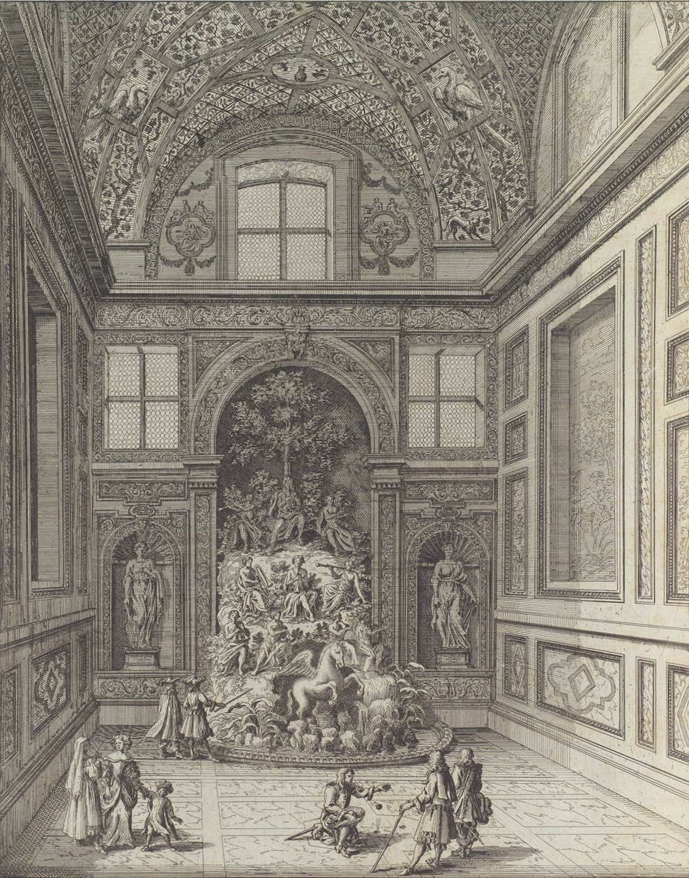 Stanza de Venti v divadle Belvedere ve Frascati ..., 1691 nebo později. od Giovanni Battista Falda