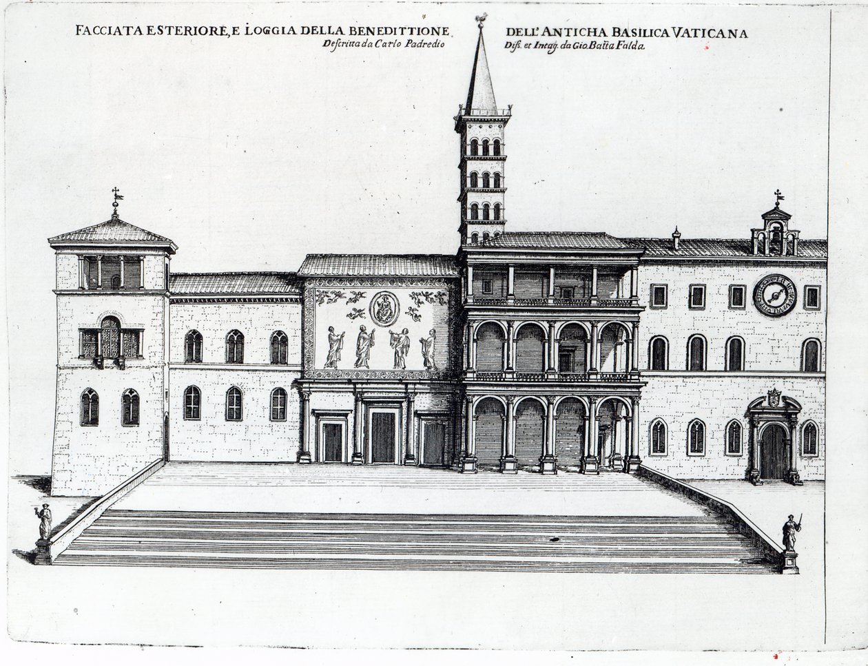 Benediktinská lodžie ve staré vatikánské bazilice od Giovanni Battista Falda