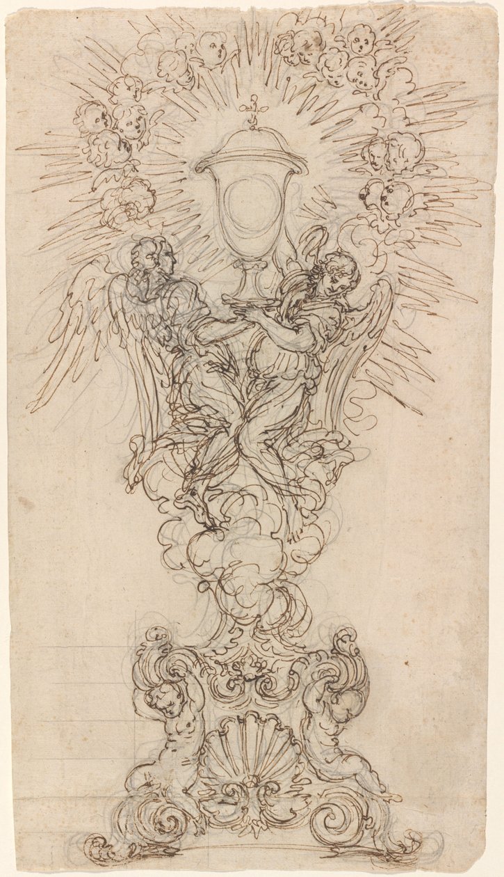 Monstrance se dvěma anděly podpírajícími kalich od Giovanni Battista Foggini