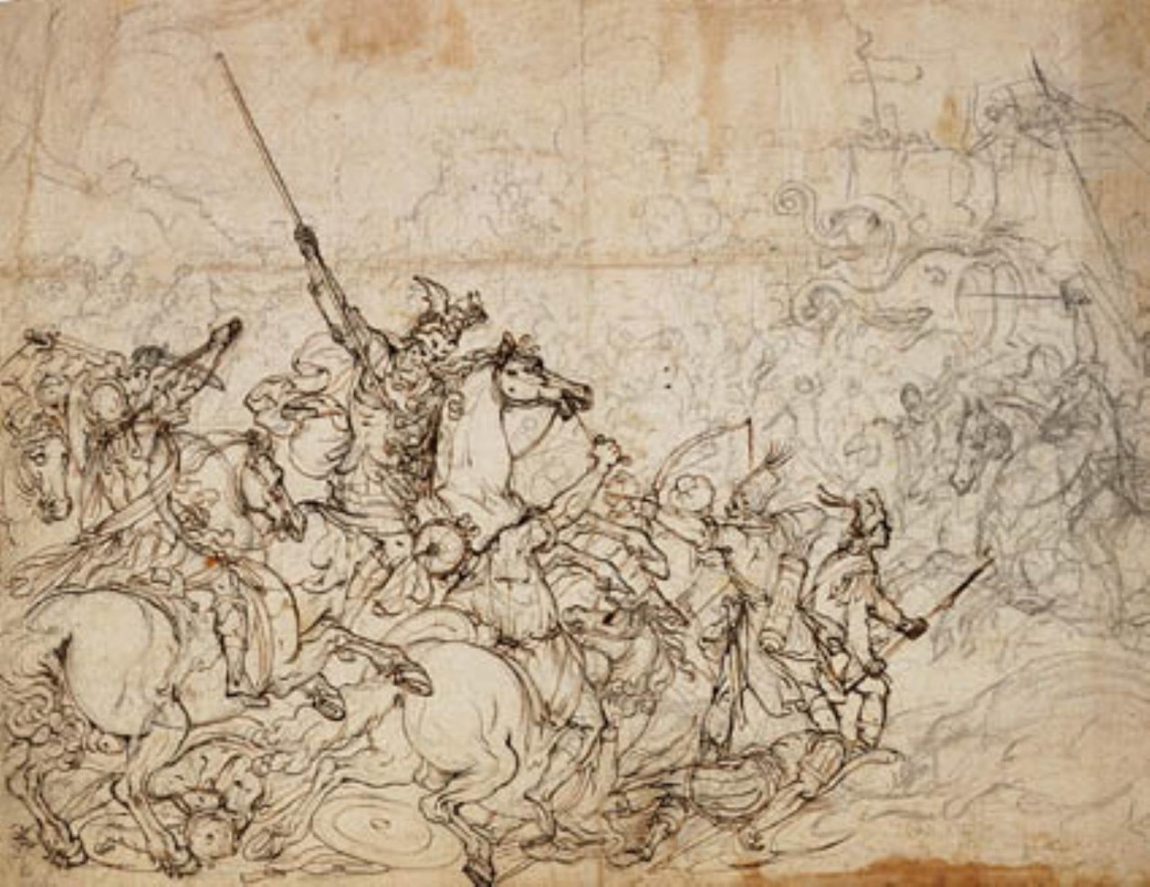 Bitevní scéna se slony a orientálci od Giovanni Battista Foggini