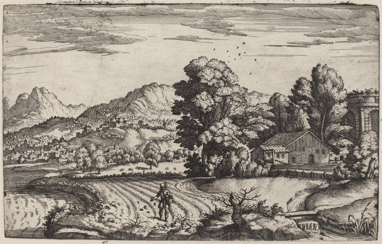 Hornatá krajina s podobenstvím o rozsévači od Giovanni Battista Fontana