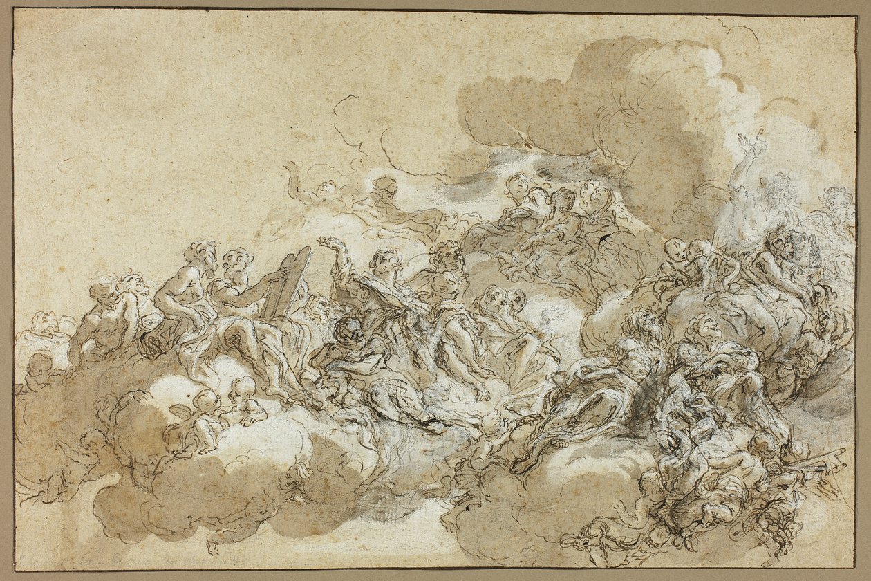 Detailní studie k Nanebevzetí sv. Anežky od Giovanni Battista Gaulli