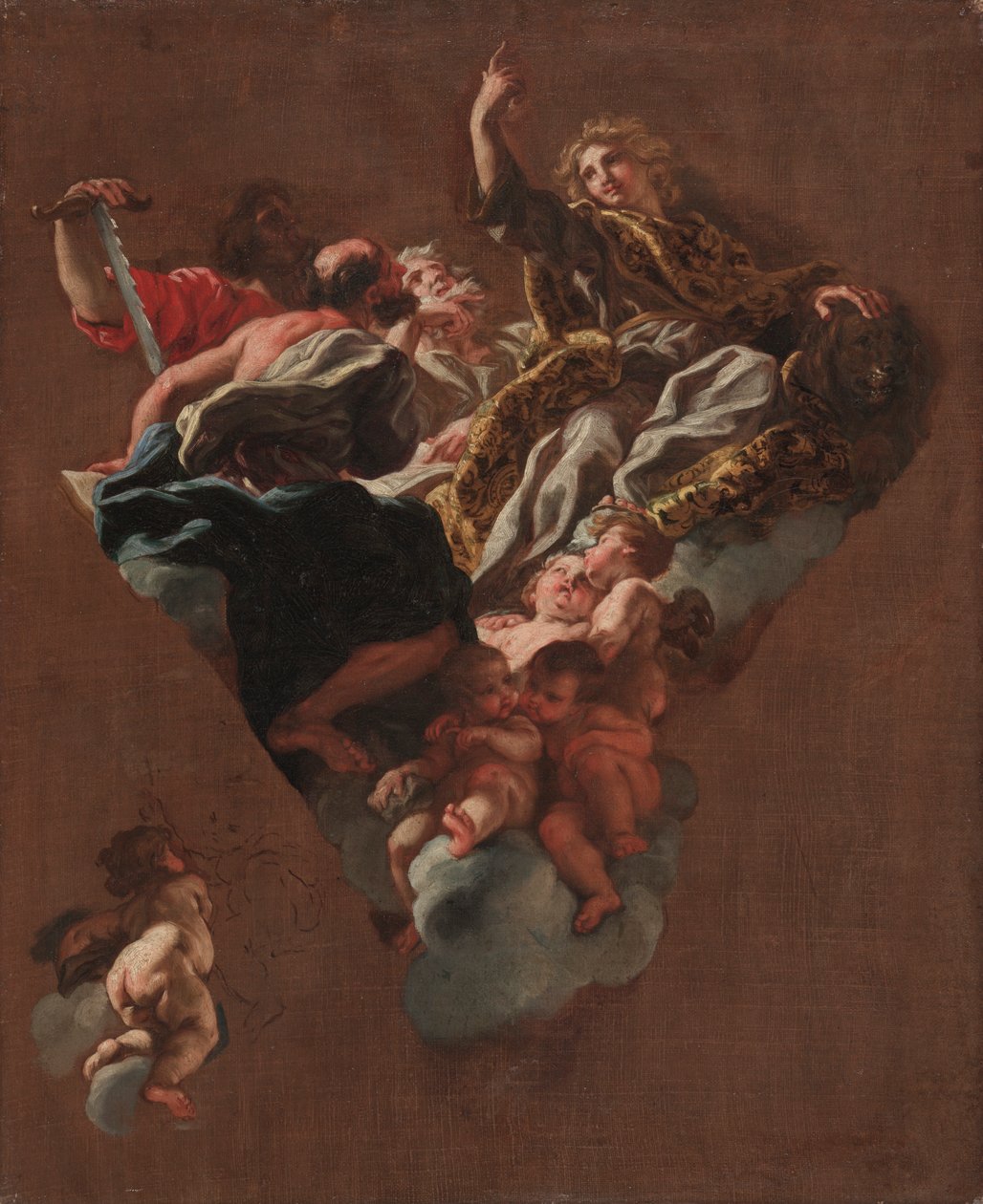 Skica pro Čtyři izraelské proroky pro Il Gesù, Řím, c. 1675-1677. od Giovanni Battista Gaulli