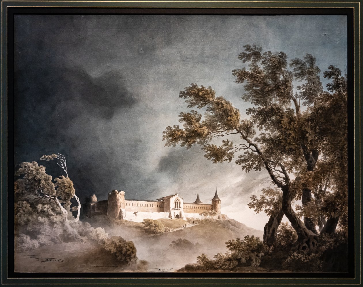 Krajina v bouři a hrad od Giovanni Battista Gubernatis