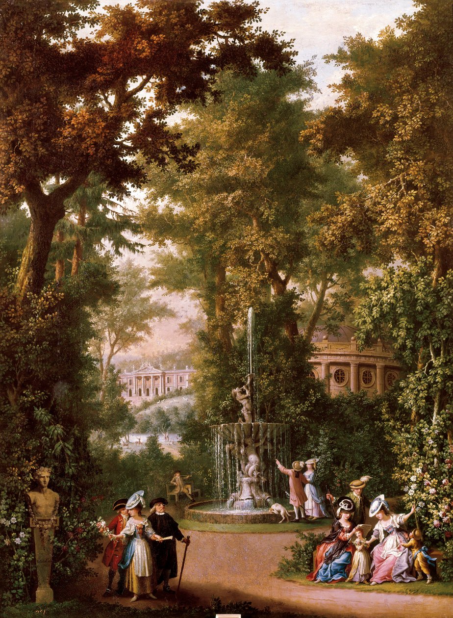 Zahradní scény, c. 1765 (olej na plátně) od Giovanni Battista Innocenzo Colombo