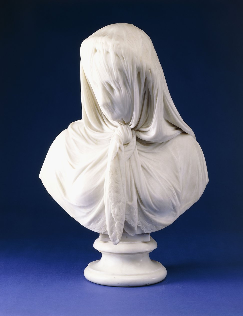 Mramorová busta zahalené ženy, 1867 od Giovanni Battista Lombardi